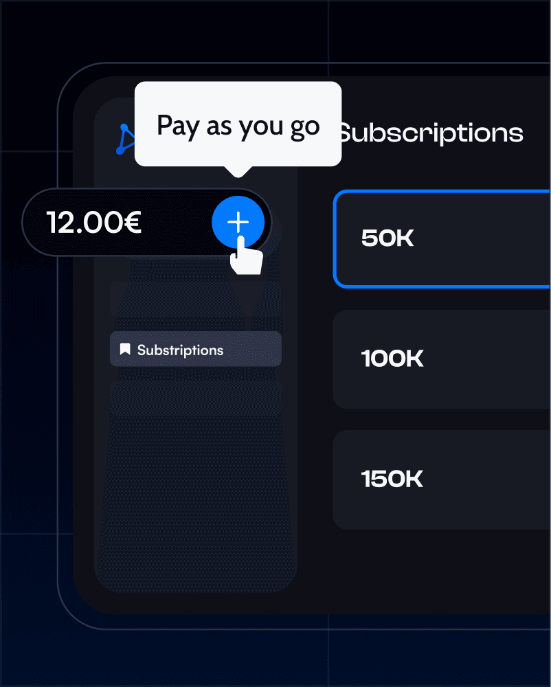 Hyper Solutions flexible pricing dashboard showing usage-based billing